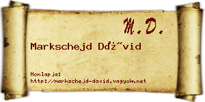 Markschejd Dávid névjegykártya